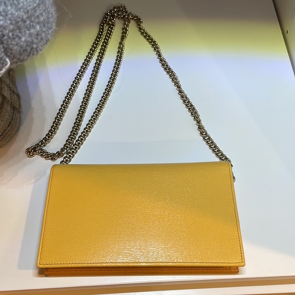 GUCCI Wallet on Chain Calfskin Medium Betty Crossbody WOC Yellow - Picture 16 of 17